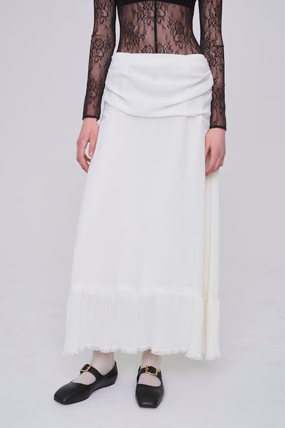 SHEER GEORGETTE PLEATED SKIRT - FETICO
