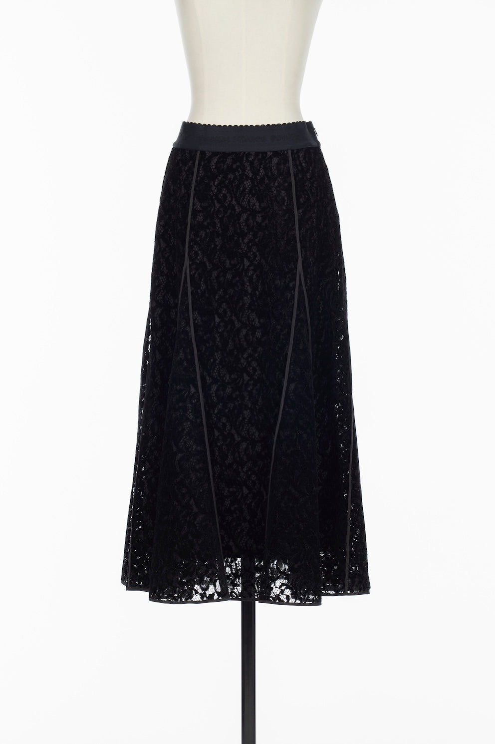 FLOCKED LACE FLARED SKIRT - FETICO