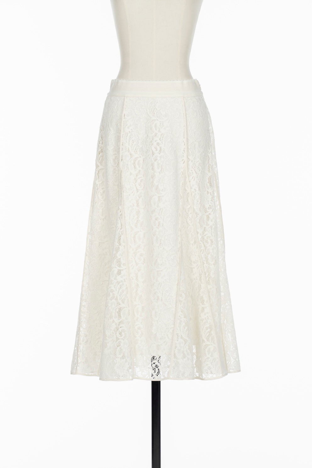 FLOCKED LACE FLARED SKIRT - FETICO