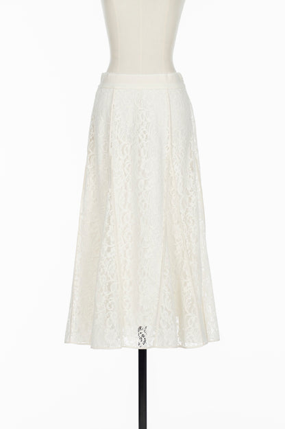 FLOCKED LACE FLARED SKIRT - FETICO