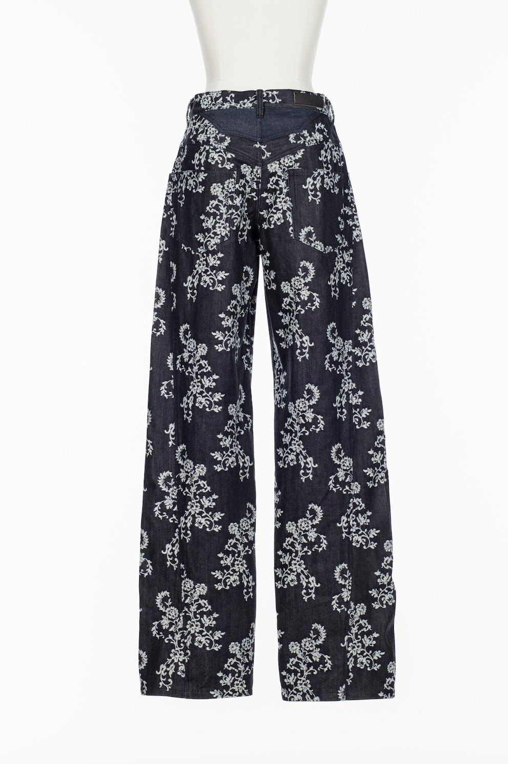 LACE JACQUARD DENIM STRAIGHT JEANS - FETICO