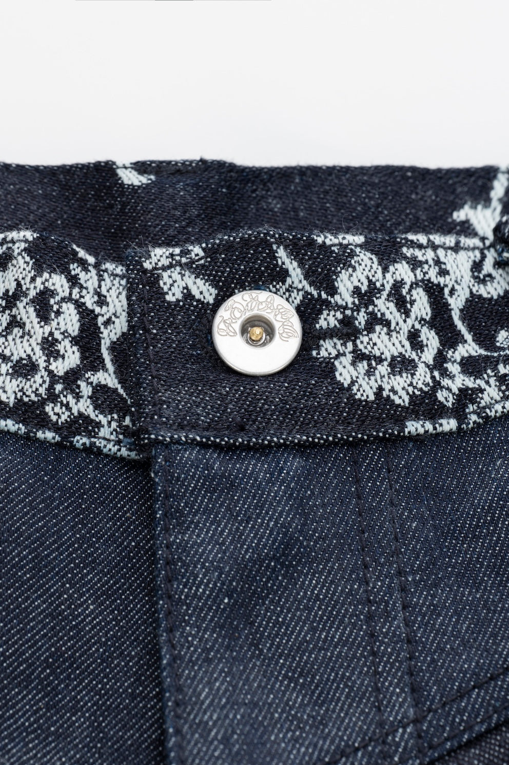 LACE JACQUARD DENIM STRAIGHT JEANS - FETICO