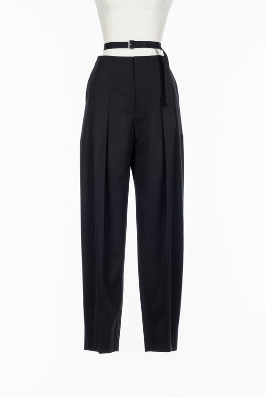 FLANNEL BELTED TROUSERS - FETICO