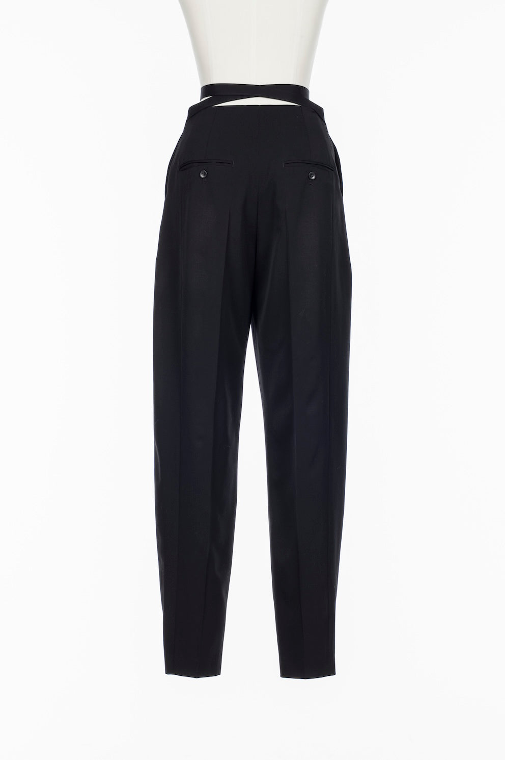 FINE WOOL SUITING BELTED TROUSERS - FETICO