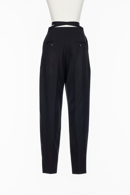 FINE WOOL SUITING BELTED TROUSERS - FETICO