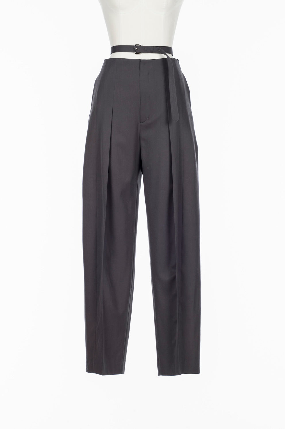 FINE WOOL SUITING BELTED TROUSERS - FETICO