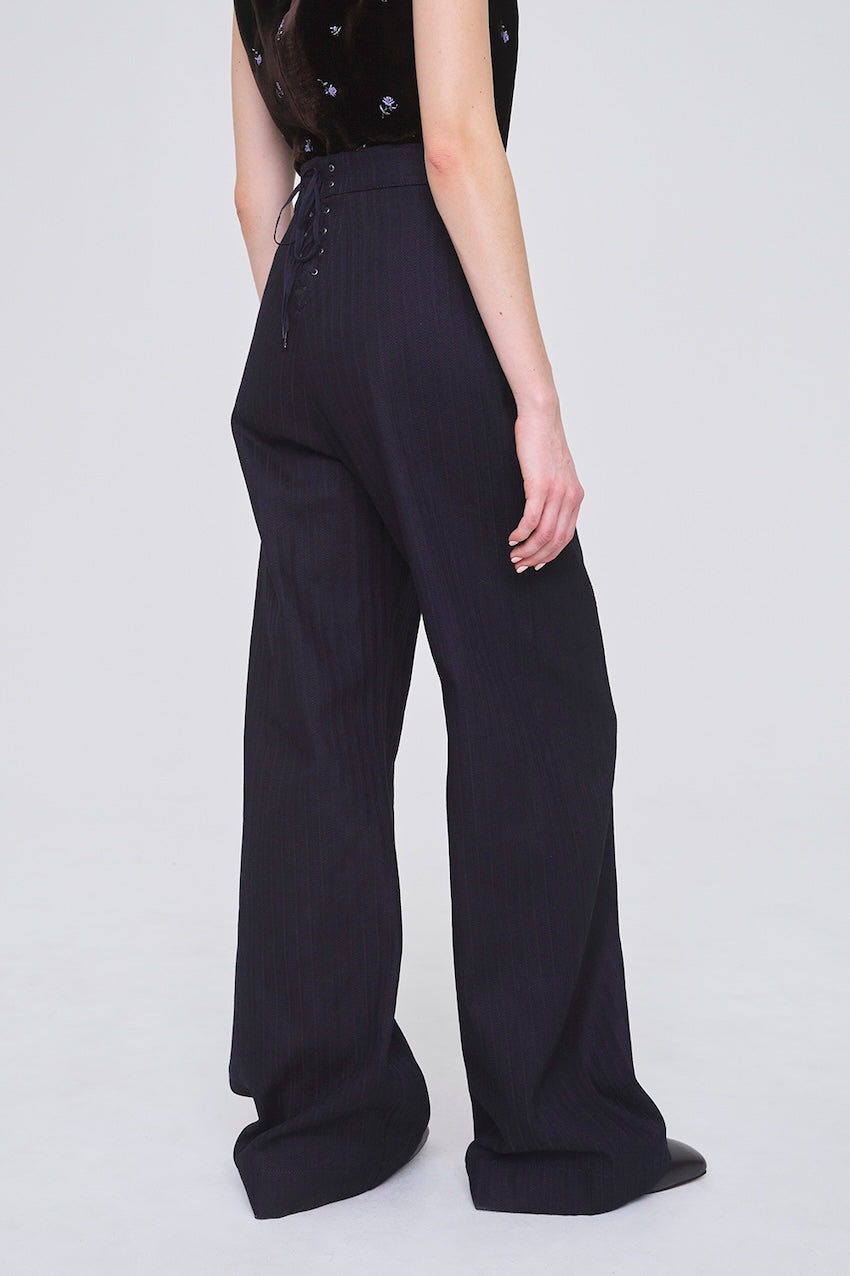 STRIPE JAQUARD DENIM SAILOR TROUSERS - FETICO