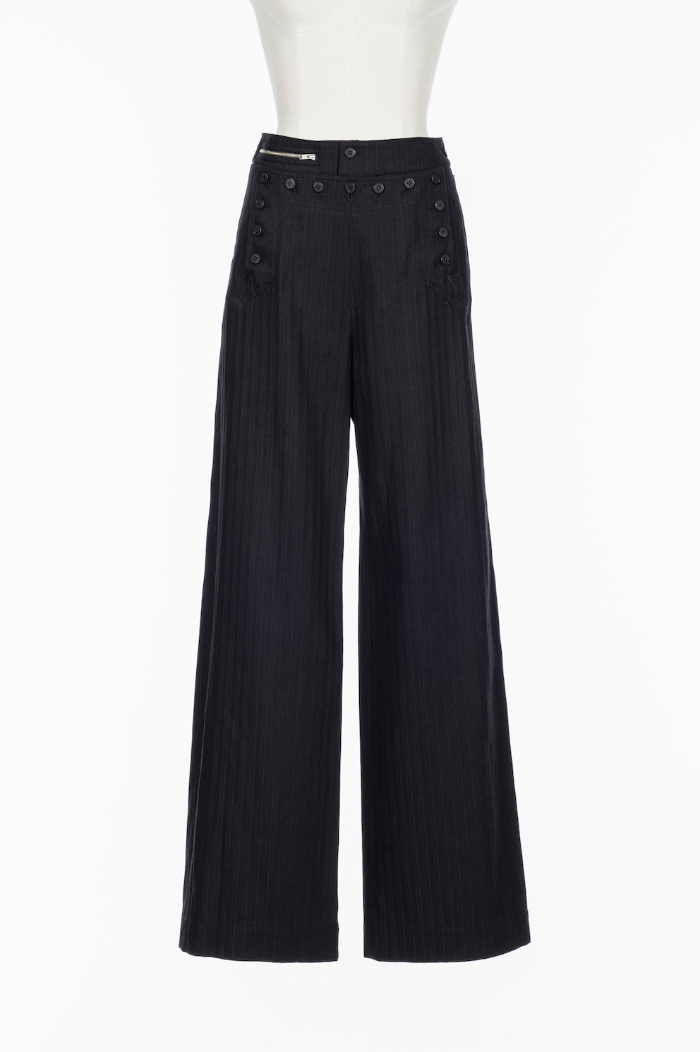 STRIPE JAQUARD DENIM SAILOR TROUSERS - FETICO