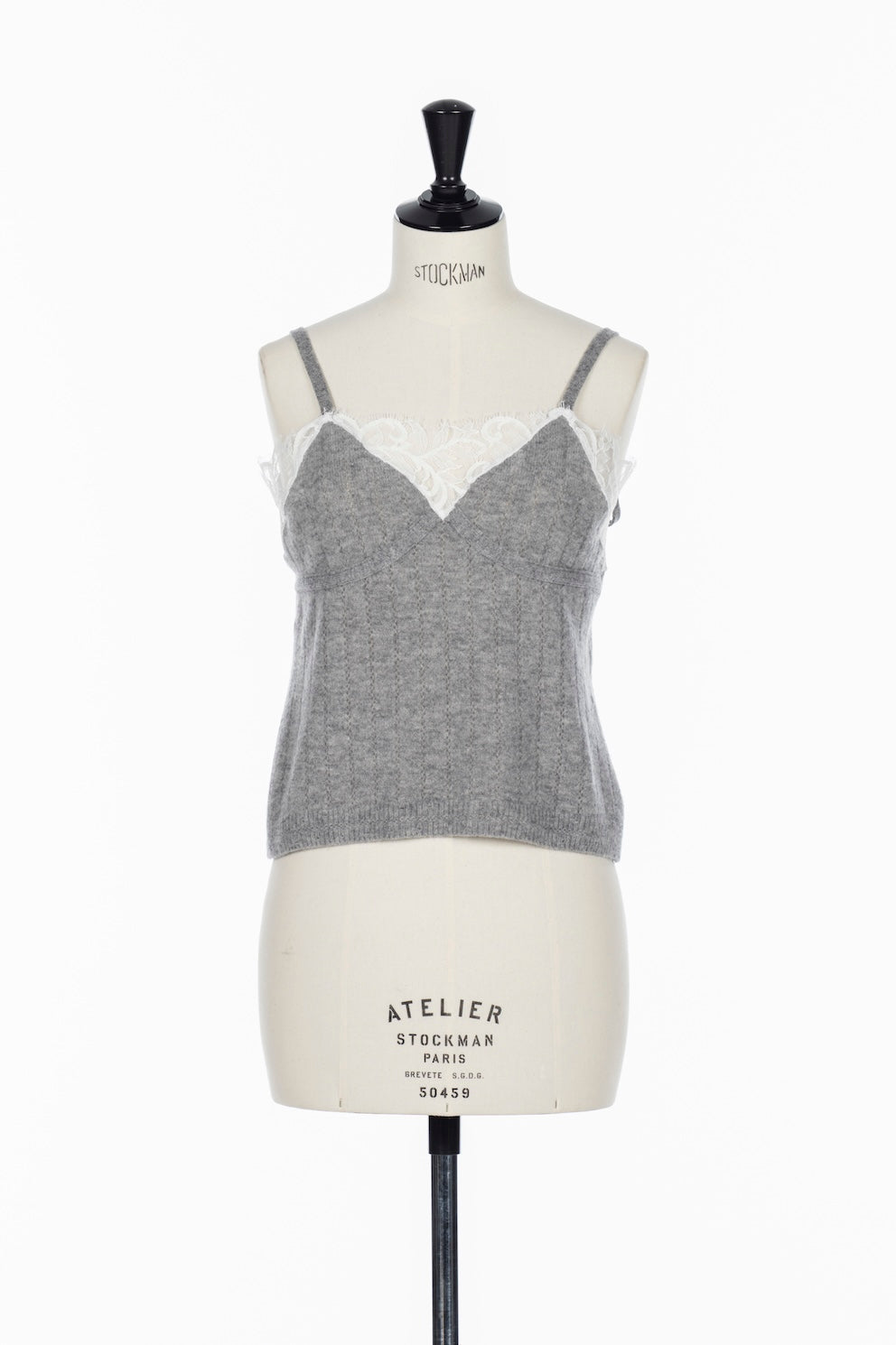 HAIRY LACE PANELED RIB BACK CAMISOLE - FETICO