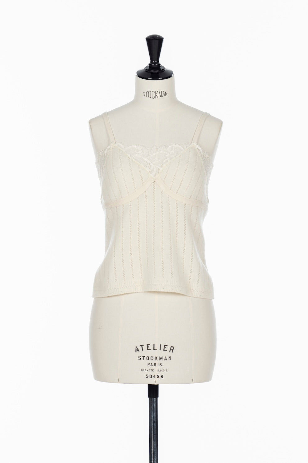 HAIRY LACE PANELED RIB BACK CAMISOLE - FETICO