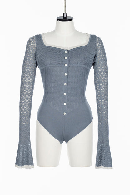 LACE KNIT SWEETHEART BODYSUIT - FETICO