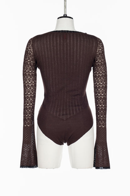 LACE KNIT SWEETHEART BODYSUIT - FETICO