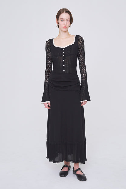 LACE KNIT SWEETHEART BODYSUIT - FETICO