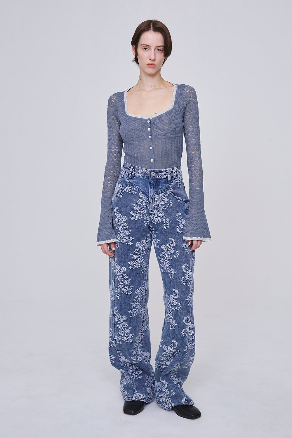 LACE KNIT SWEETHEART BODYSUIT - FETICO