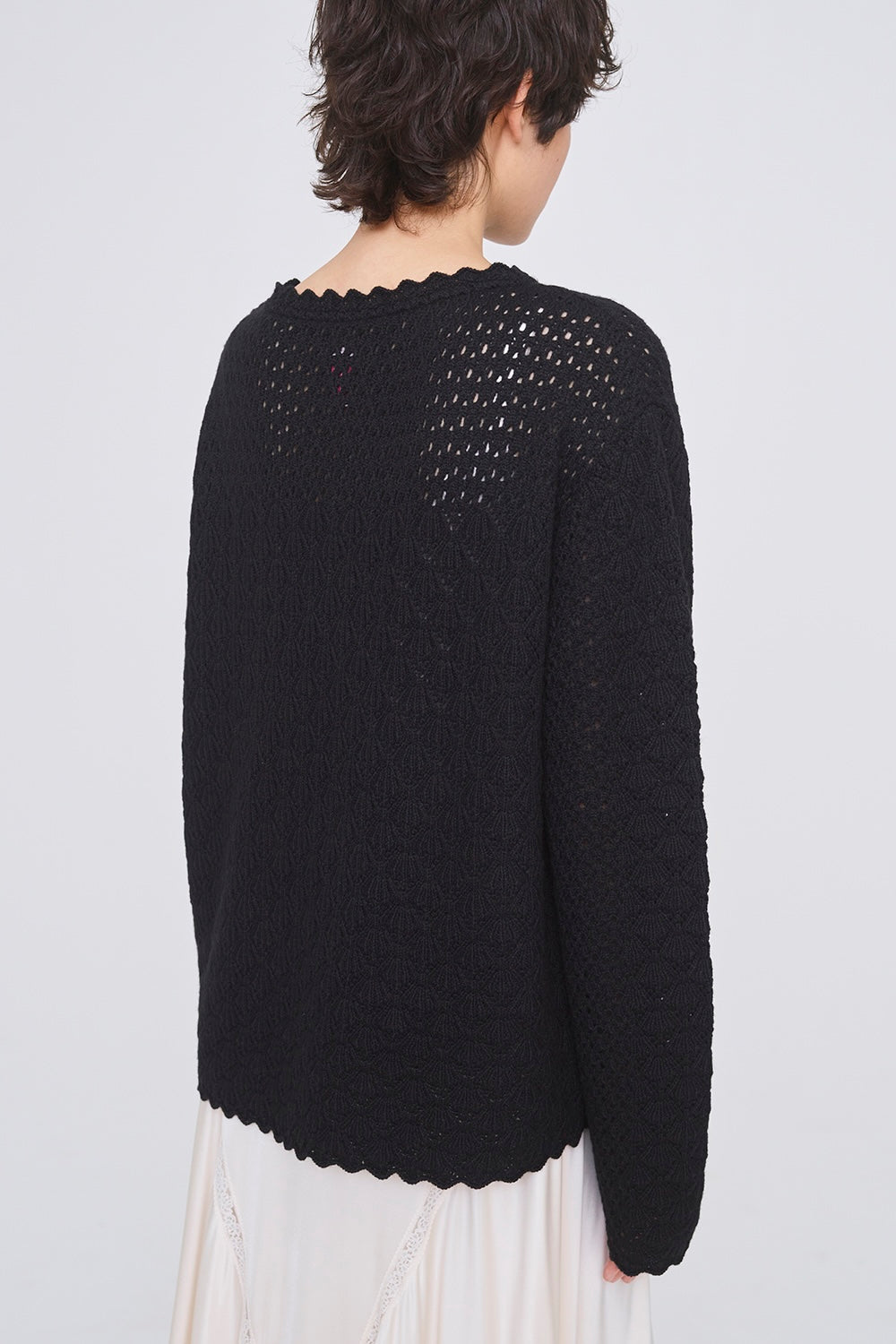 OVERSIZED MOTIF CROCHET PULLOVER - FETICO