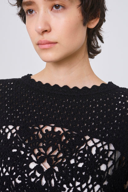 OVERSIZED MOTIF CROCHET PULLOVER - FETICO