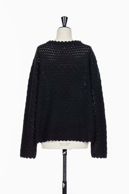 OVERSIZED MOTIF CROCHET PULLOVER - FETICO
