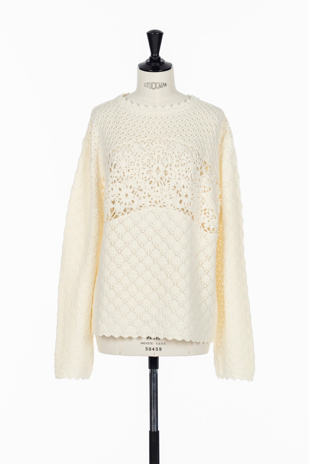 OVERSIZED MOTIF CROCHET PULLOVER - FETICO