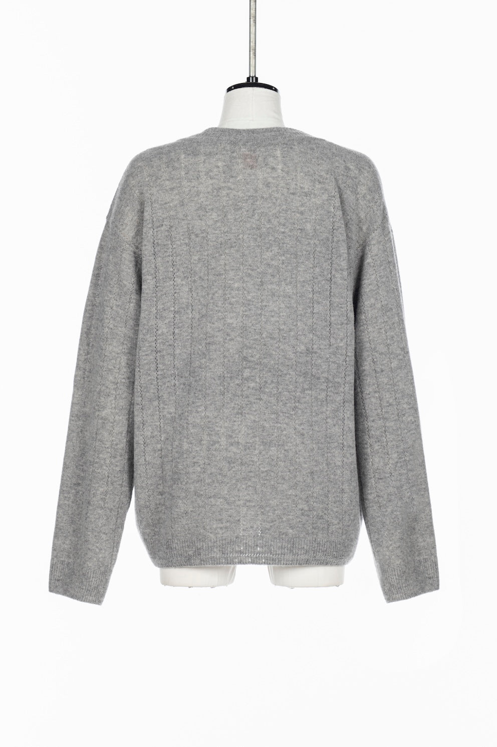 OVERSIZED HAIRY WOOL KNIT VNECK PULLOVER - FETICO