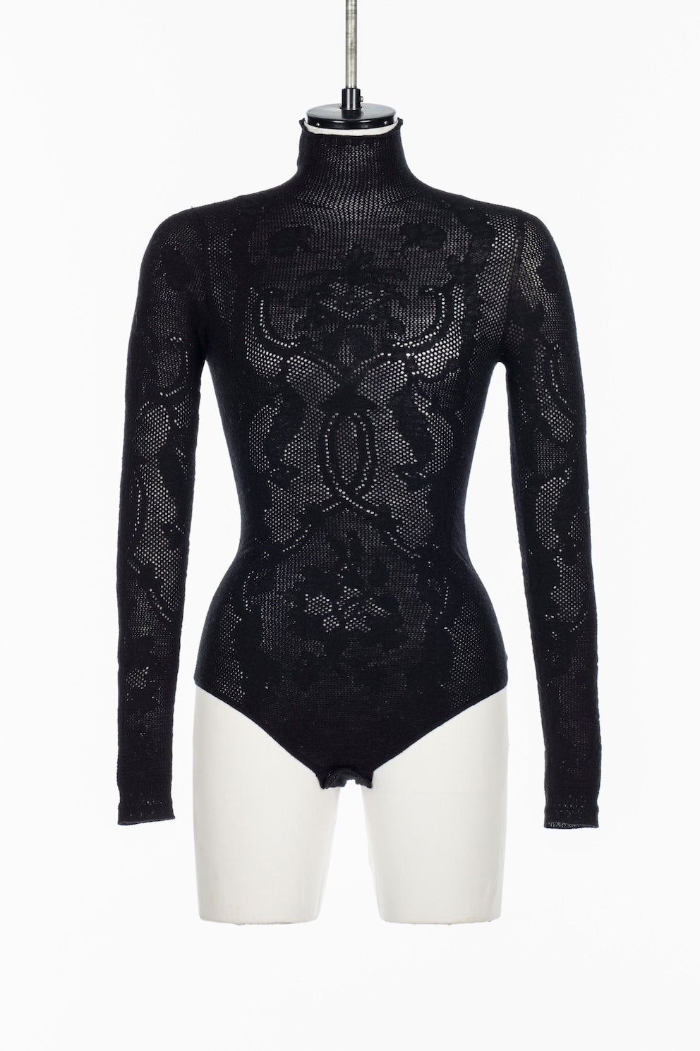 WOOL LACE KNIT TURTLENECK BODYSUIT - FETICO