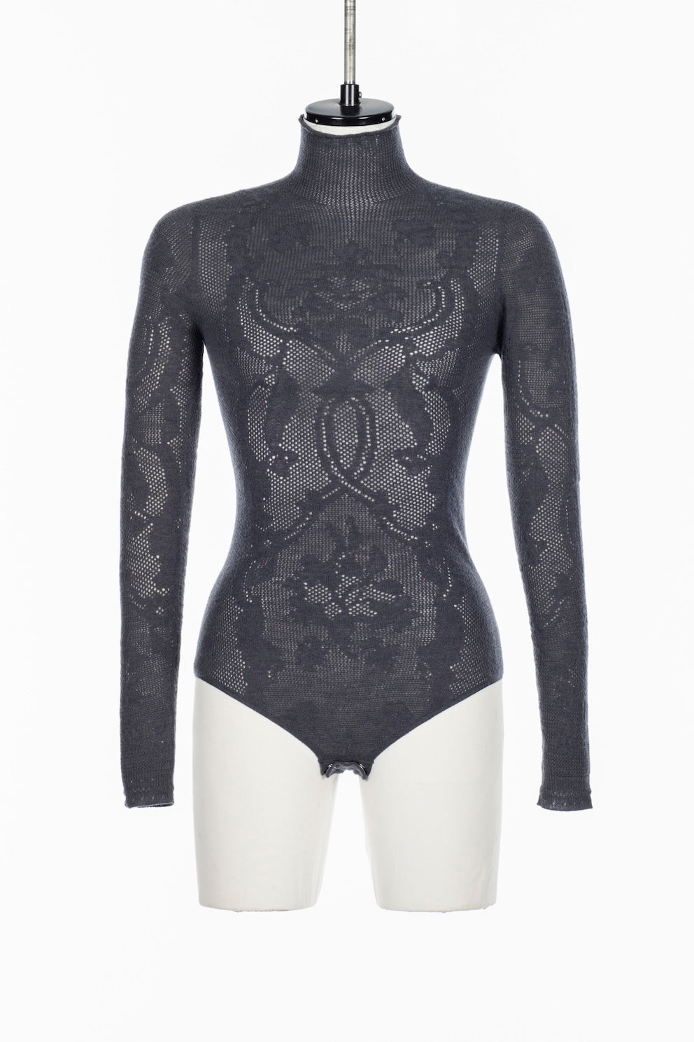 WOOL LACE KNIT TURTLENECK BODYSUIT - FETICO