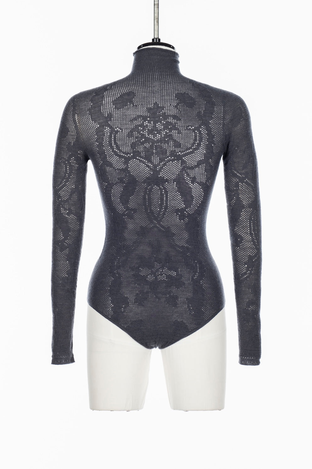 WOOL LACE KNIT TURTLENECK BODYSUIT - FETICO