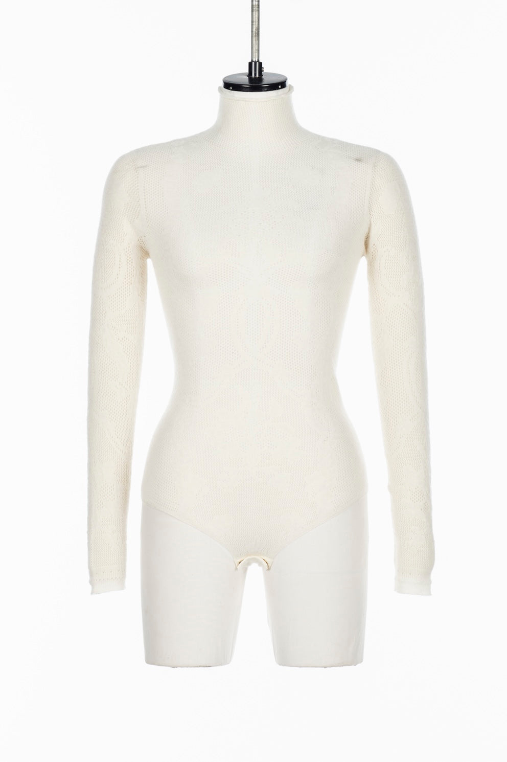 WOOL LACE KNIT TURTLENECK BODYSUIT - FETICO