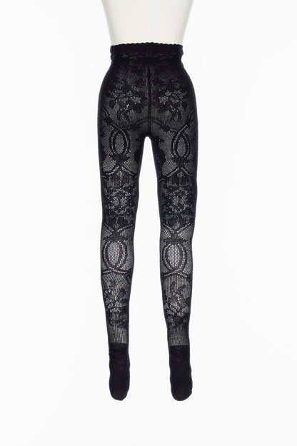 WOOL LACE KNIT TIGHTS - FETICO