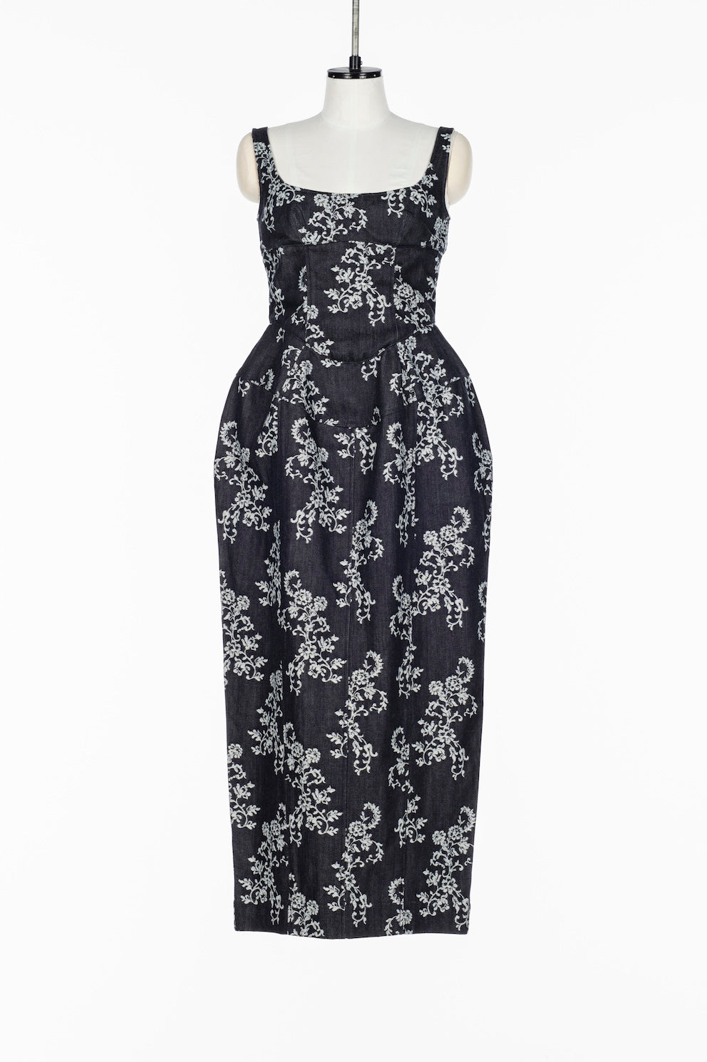 LACE JACQUARD DENIM CURVY DRESS - FETICO