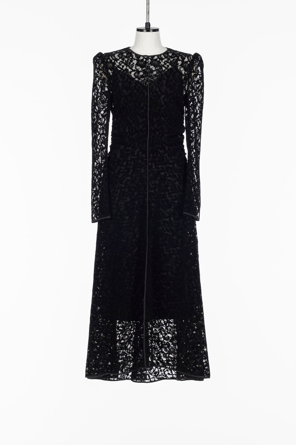 FLOCKED LACE GATHERED DRESS - FETICO