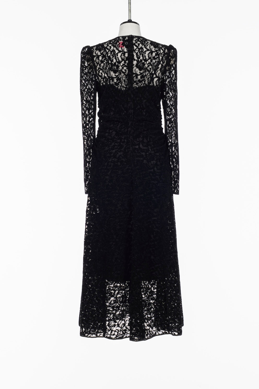 FLOCKED LACE GATHERED DRESS - FETICO