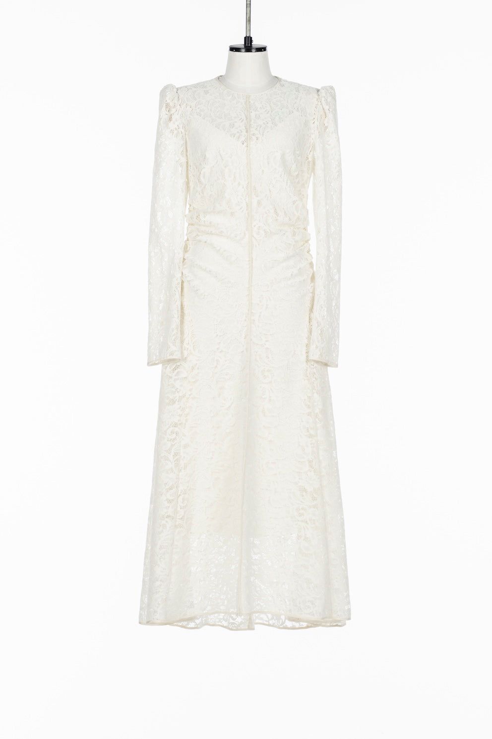 FLOCKED LACE GATHERED DRESS - FETICO