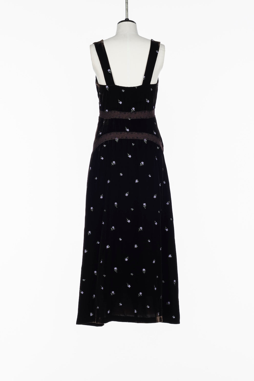 ROSE EMBROIDERED VELVET DRESS - FETICO
