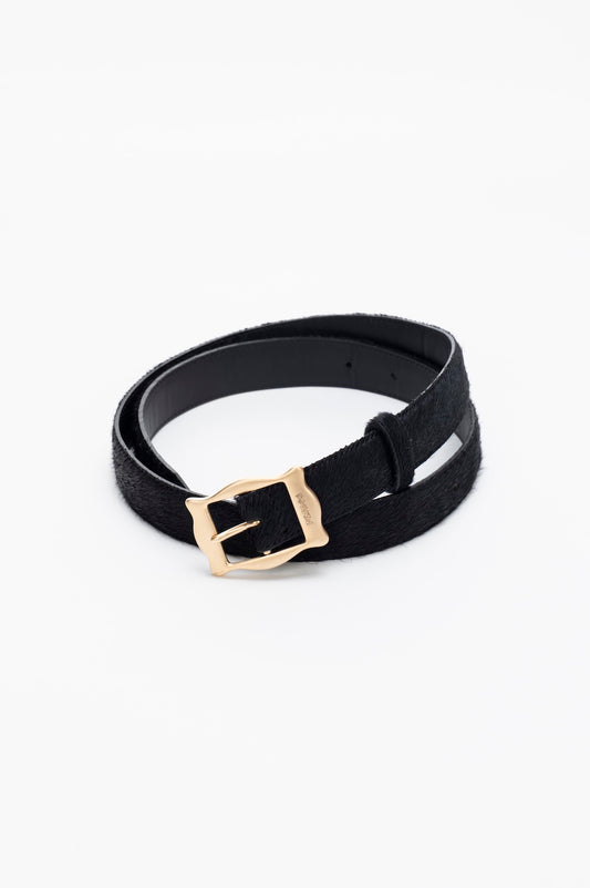 FRAMED BUCKLE COWHAIR BELT - FETICO
