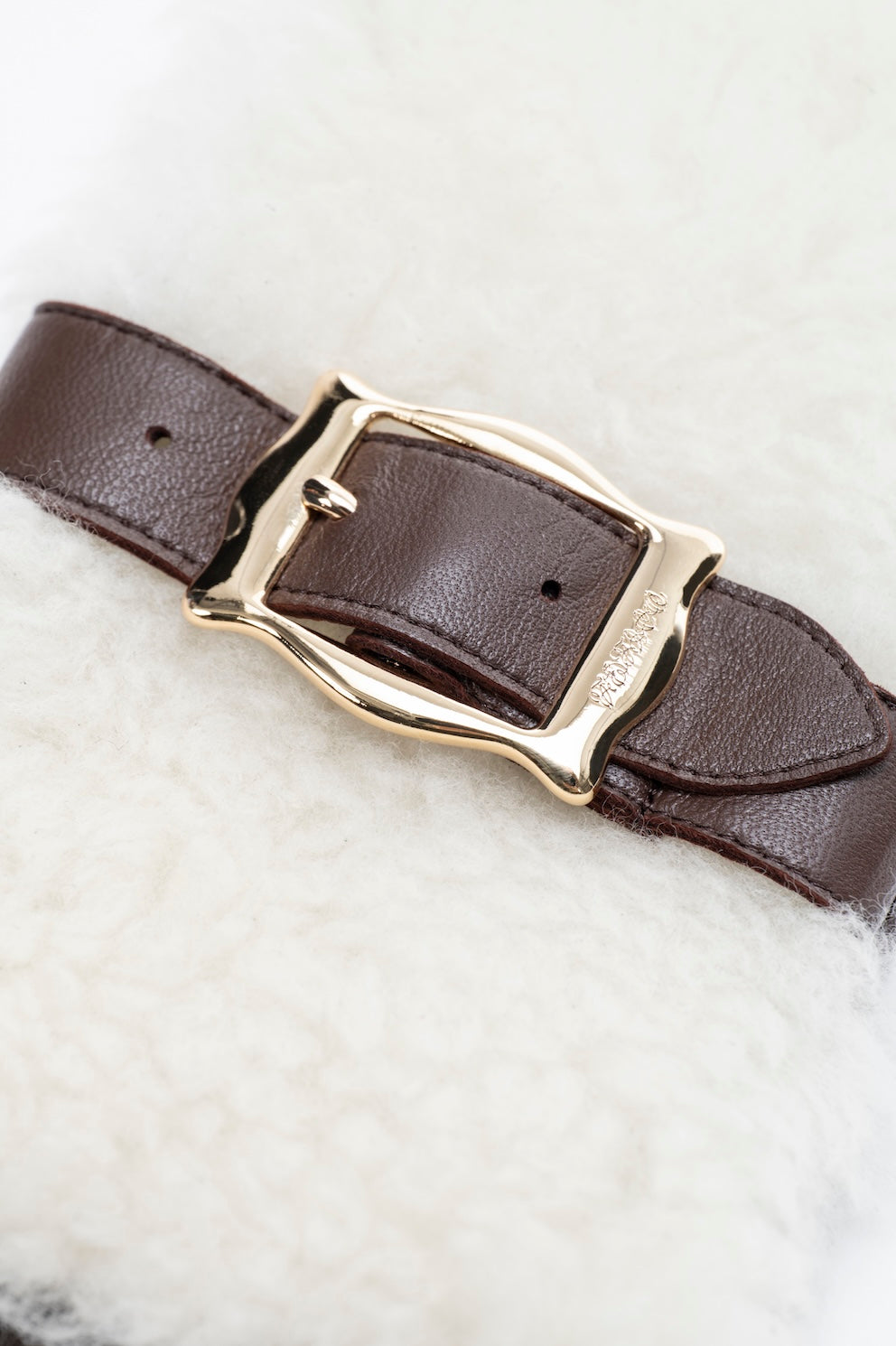 WOOL BOA-TRIM LEATHER GLOVES - FETICO