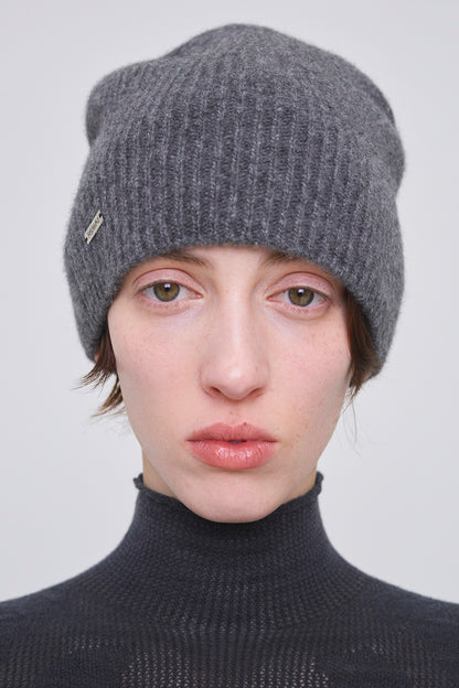FOX BLEND RIB KNIT BEANIE - FETICO