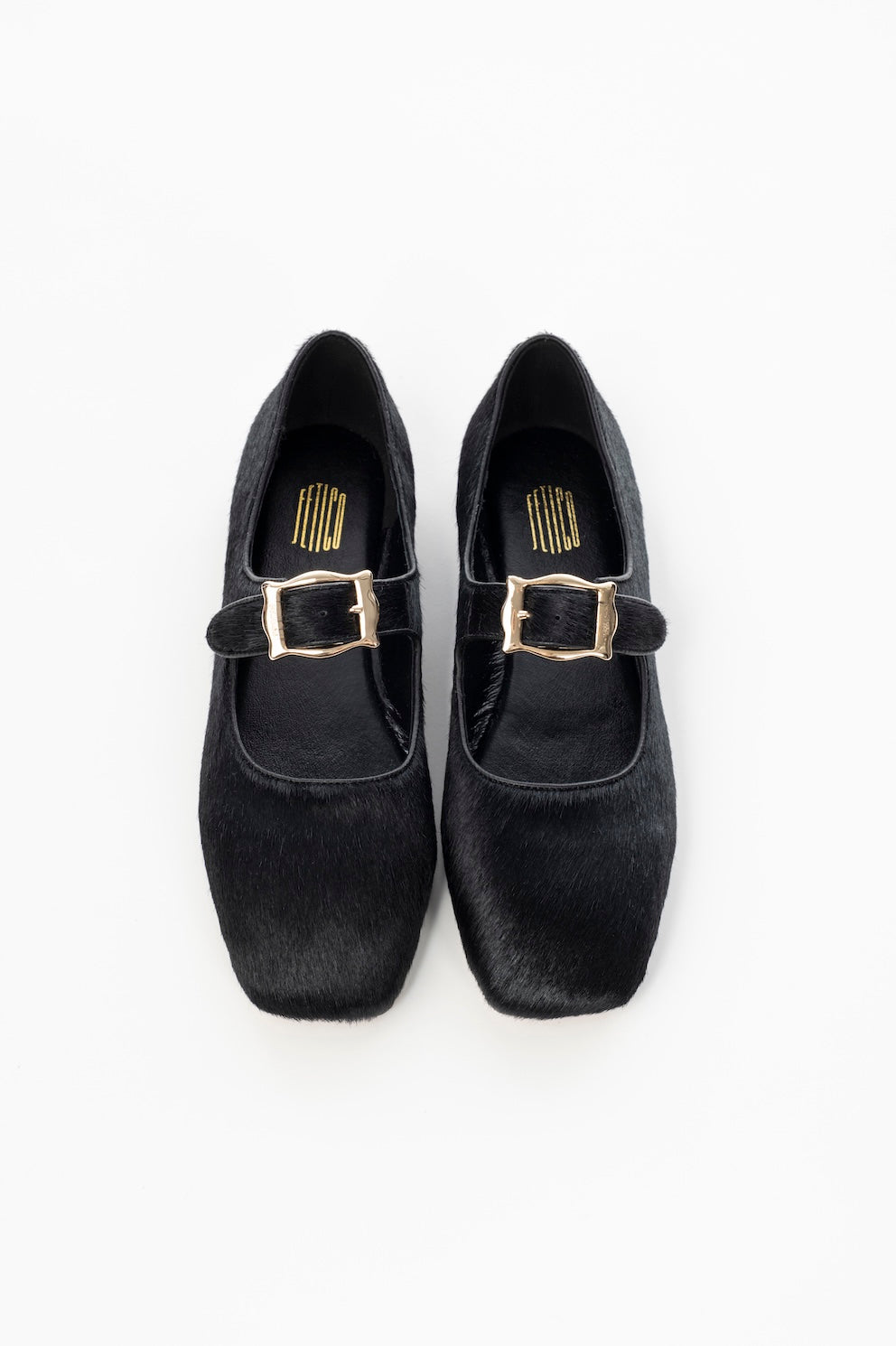 FRAMED BUCKLE HORSEHAIR FLATS - FETICO