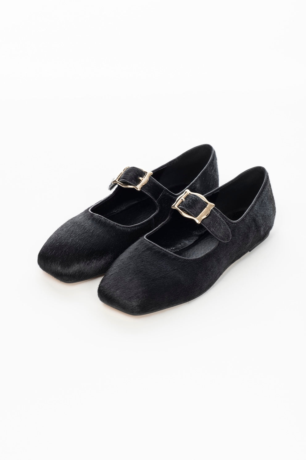 FRAMED BUCKLE HORSEHAIR FLATS - FETICO