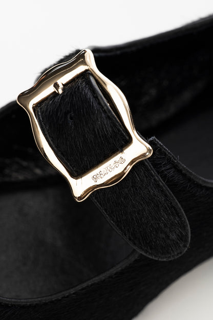FRAMED BUCKLE HORSEHAIR FLATS - FETICO