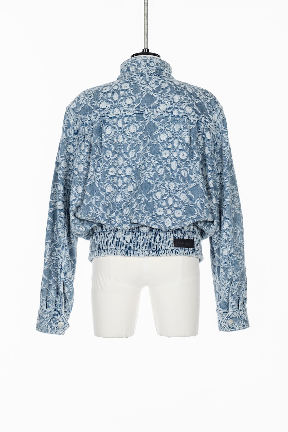 ARABESQUE JACQUARD DENIM FUNNEL NECK JACKET - FETICO