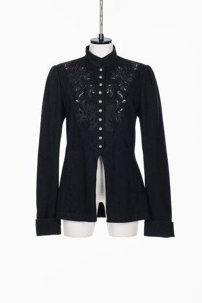 ARABESQUE EMBROIDERED DENIM JACKET - FETICO