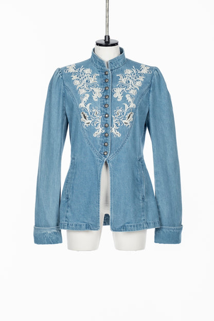 ARABESQUE EMBROIDERED DENIM JACKET - FETICO