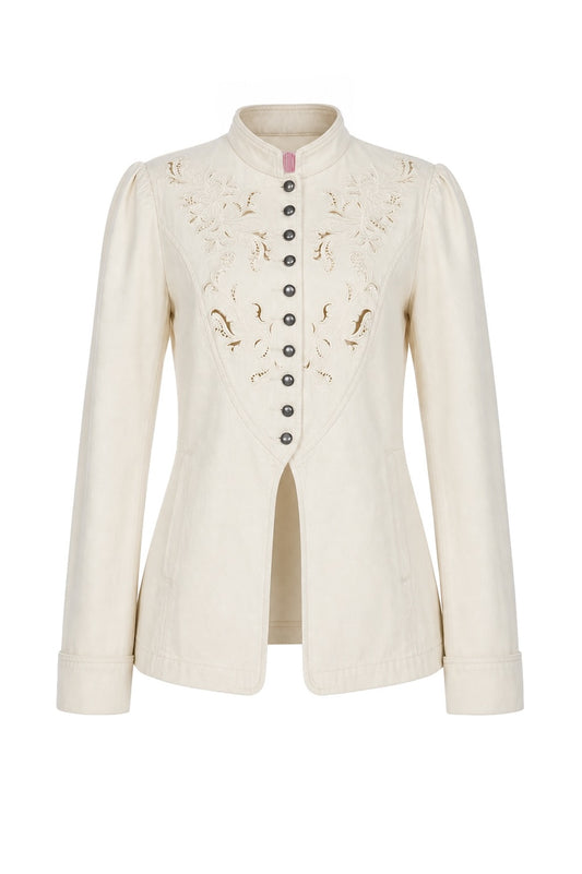 ARABESQUE EMBROIDERED DENIM JACKET - FETICO