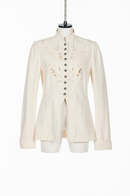 ARABESQUE EMBROIDERED DENIM JACKET - FETICO
