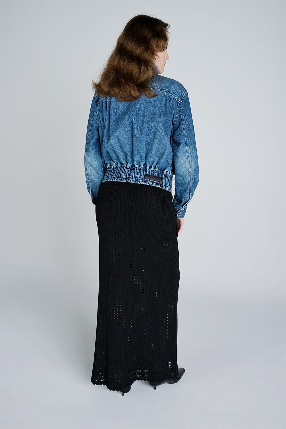 ORGANIC DENIM FUNNEL NECK JACKET - FETICO