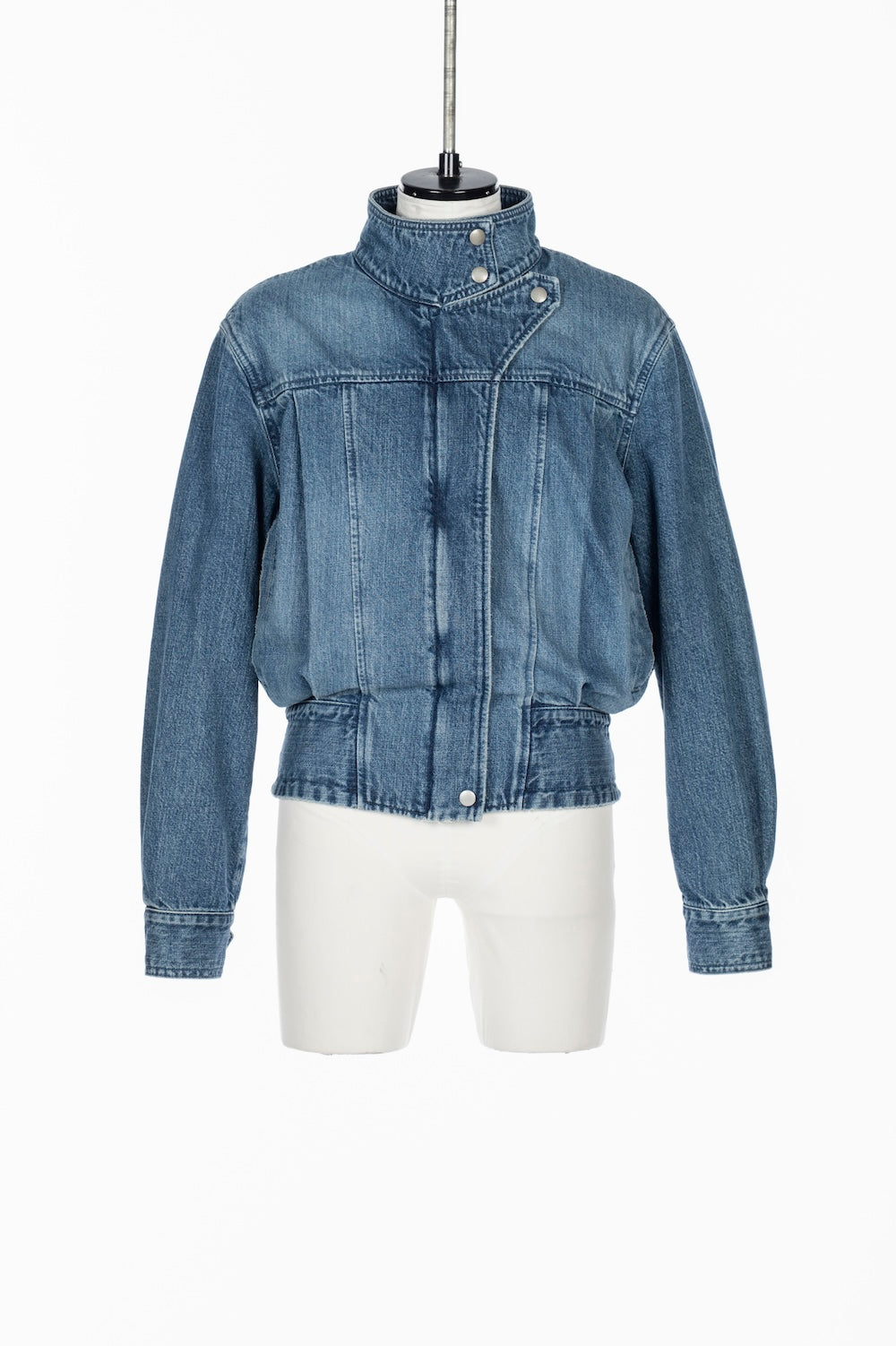 ORGANIC DENIM FUNNEL NECK JACKET - FETICO