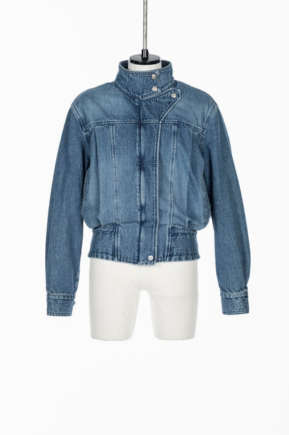 ORGANIC DENIM FUNNEL NECK JACKET - FETICO