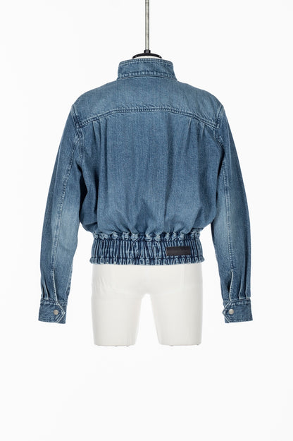 ORGANIC DENIM FUNNEL NECK JACKET - FETICO