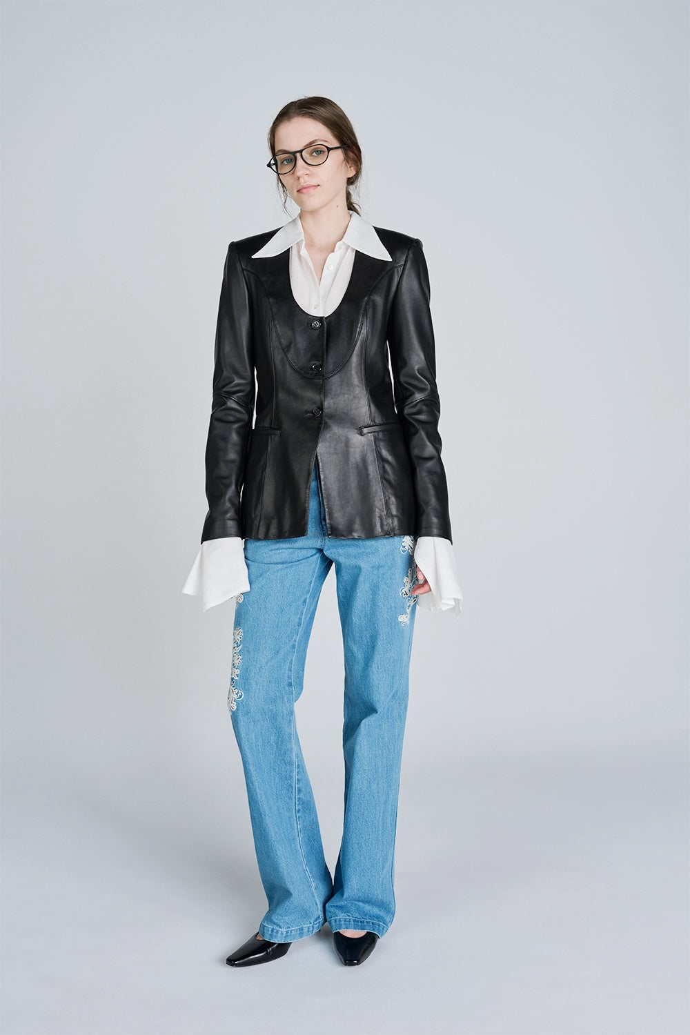 FINE WOOL COLLARLESS JACKET - FETICO