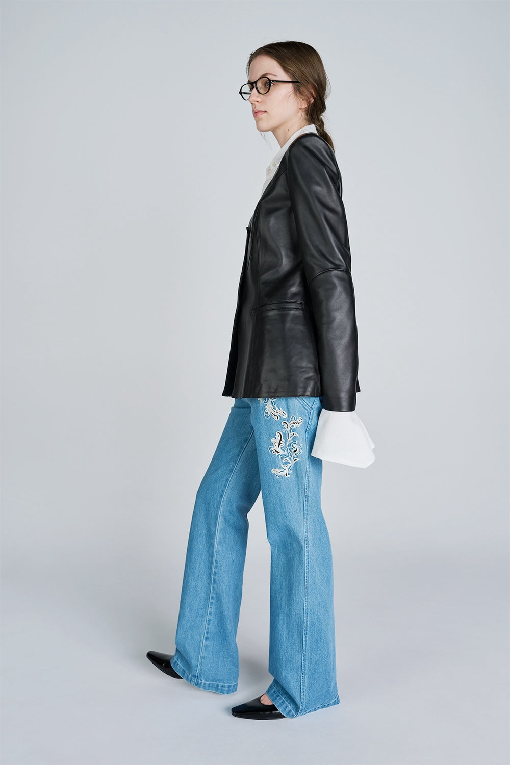FINE WOOL COLLARLESS JACKET - FETICO